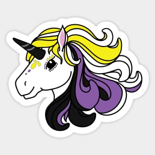 Rainbow Unicorn, Non-Binary Pride Sticker